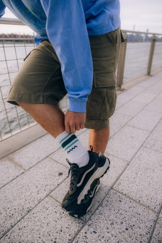 Striped Soft Socks - Paper White