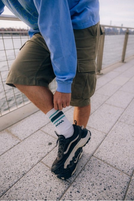 Striped Soft Socks - Paper White Striped Soft Socks - Paper White
