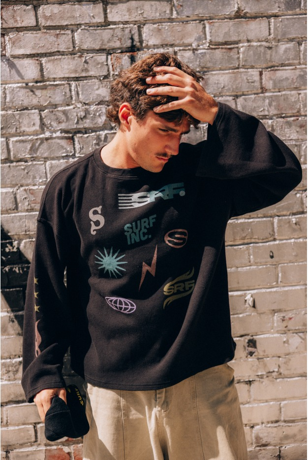 Wide Waffle Longsleeve - Space Black