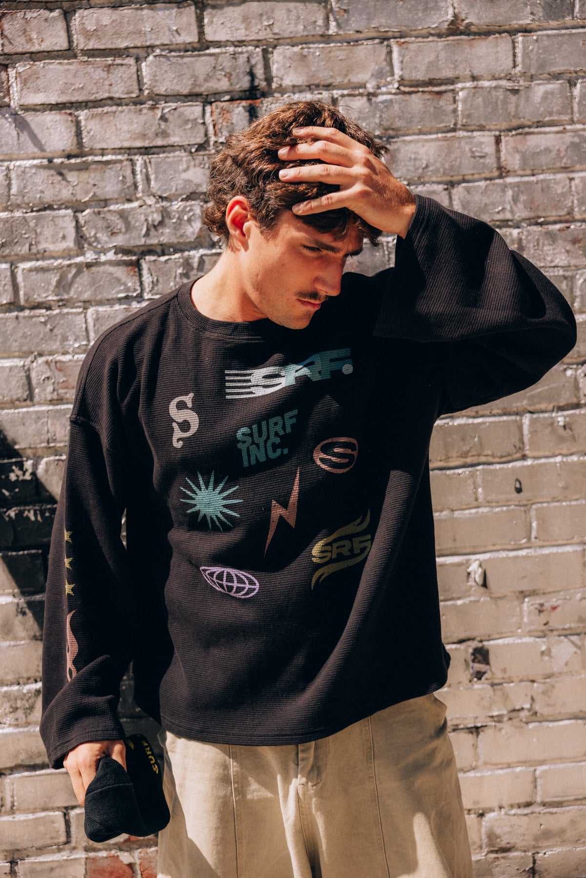Wide Waffle Longsleeve - Space Black