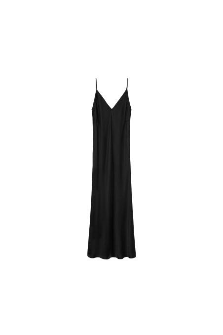 Cupro Midi Dress - Space Black Cupro Midi Dress - Space Black