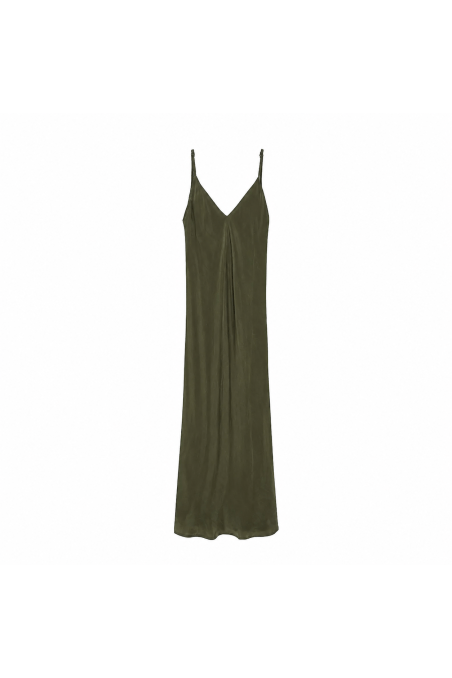Cupro Midi Dress - Olive Cupro Midi Dress - Olive