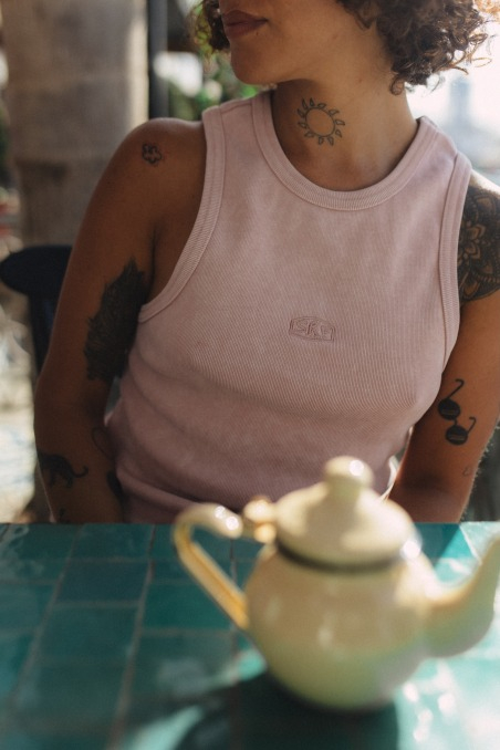 Stonewashed Rib Top - Pink Kush Stonewashed Rib Top - Pink Kush