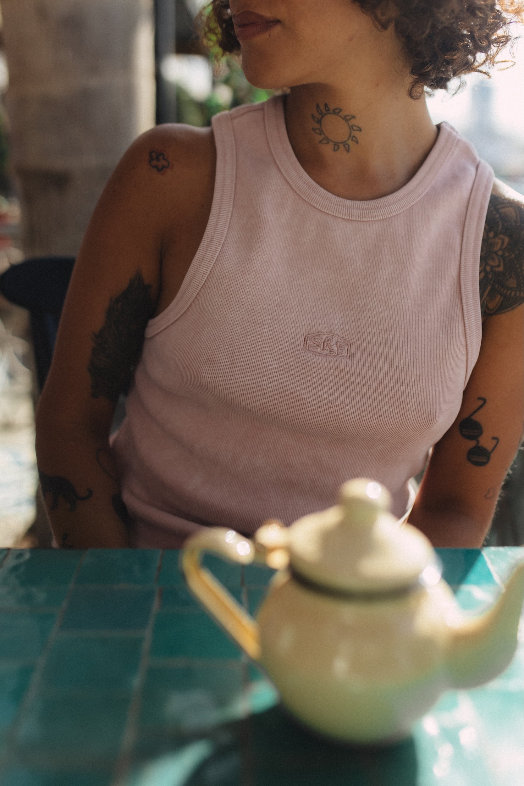 Stonewashed Rib Top - Pink Kush