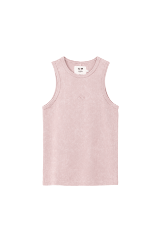 Stonewashed Rib Top - Pink Kush
