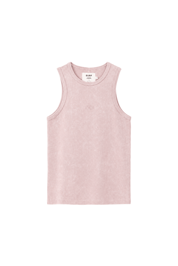 Stonewashed Rib Top - Pink Kush