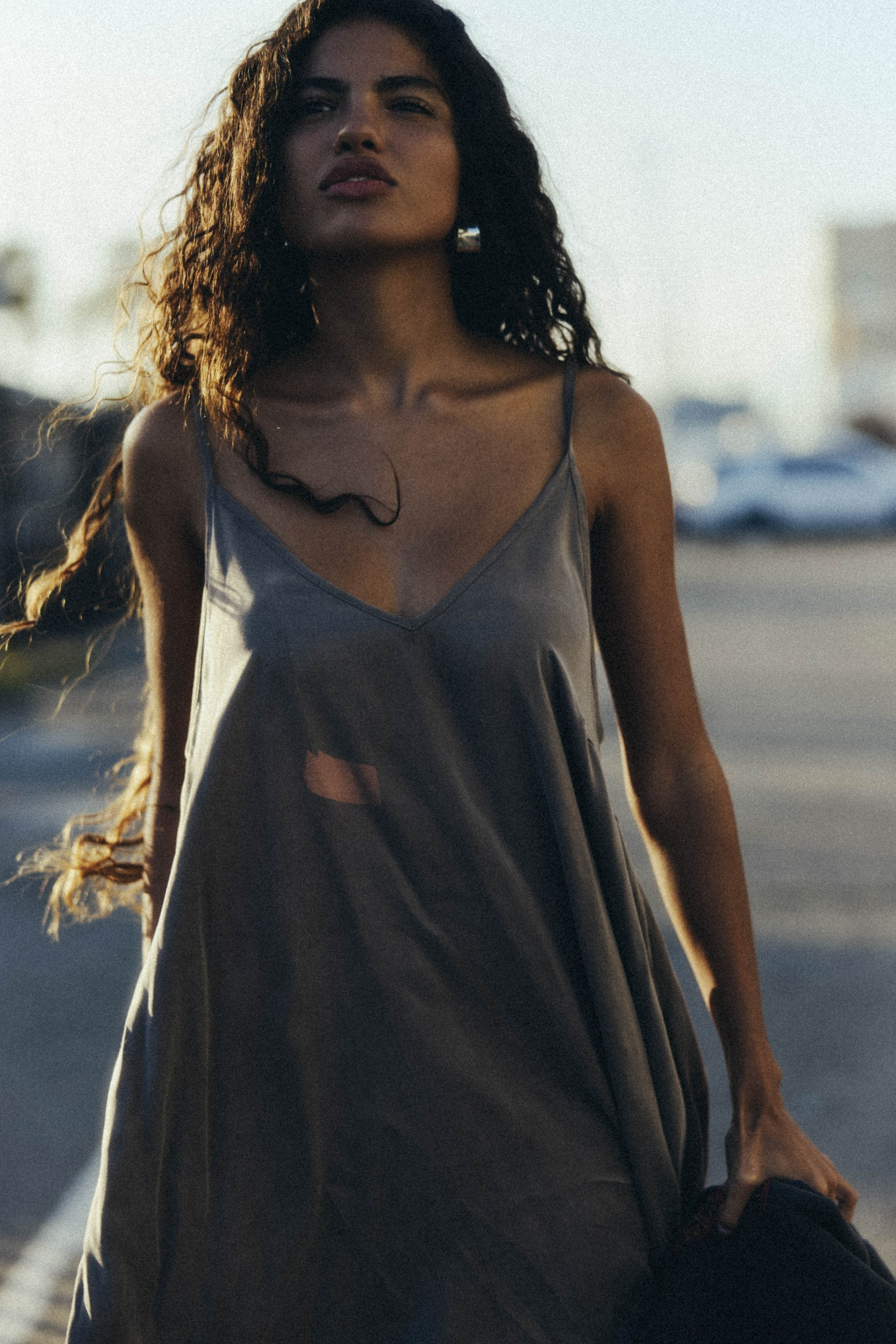Cupro Ethereal Dress - Mokka
