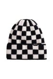 Checkered Folded Beanie - Space Black & Vintage White Checkered Folded Beanie - Space Black & Vintage White