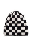 Checkered Folded Beanie - Space Black & Vintage White Checkered Folded Beanie - Space Black & Vintage White