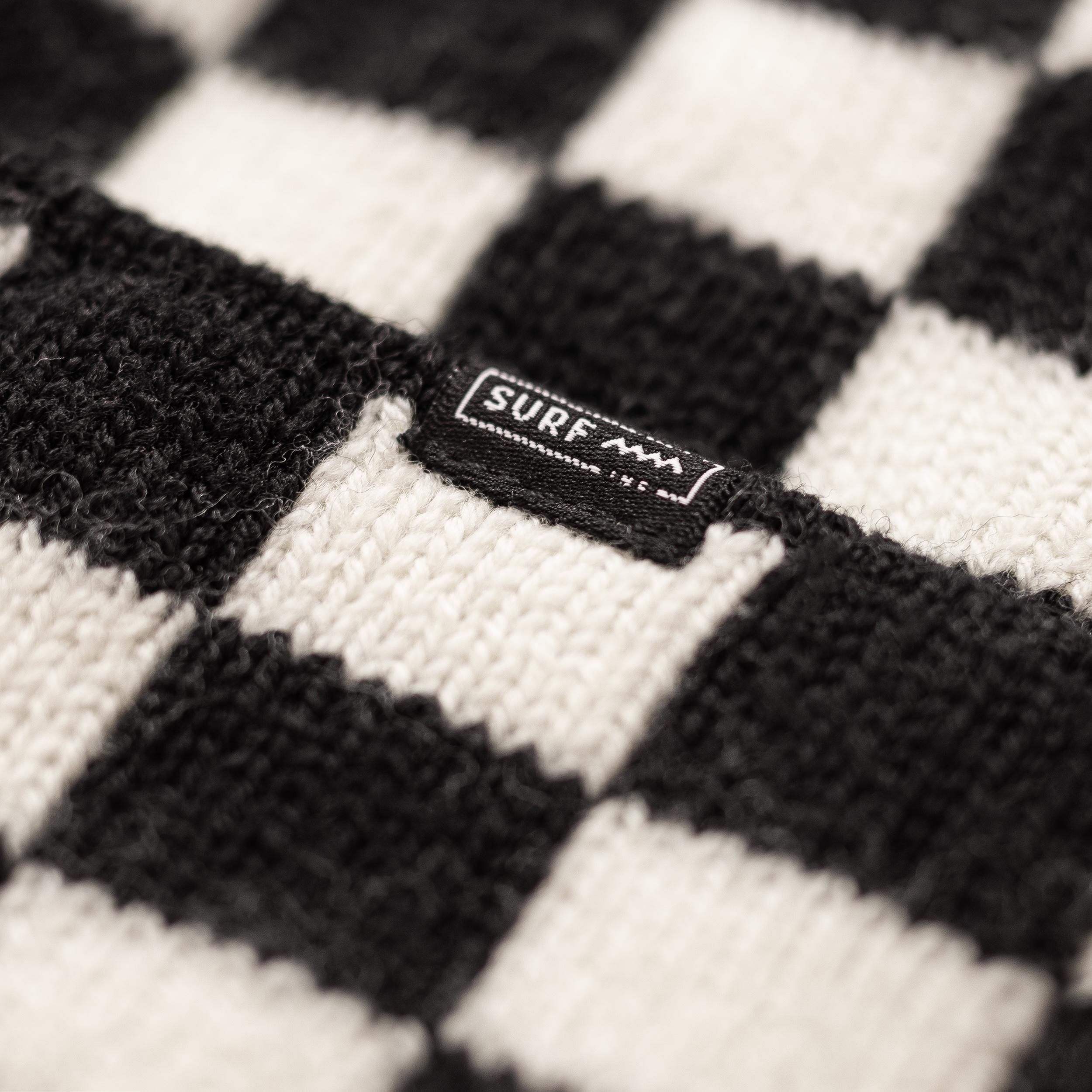 Checkered Folded Beanie - Space Black & Vintage White Checkered Folded Beanie - Space Black & Vintage White