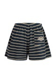 Striped Rugby Shorts - Navy Blue