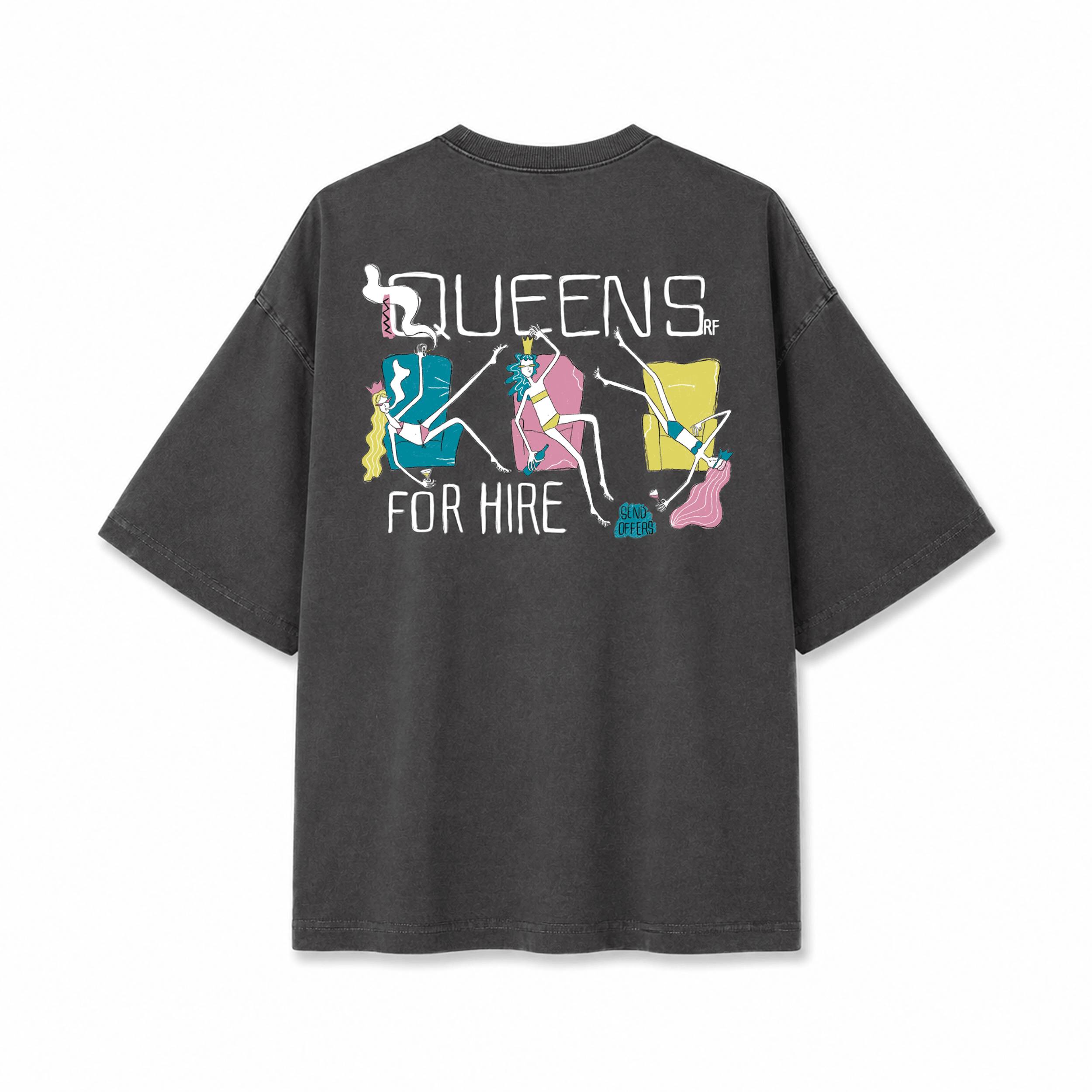 Queens For Hire Tee - Pacific Mist