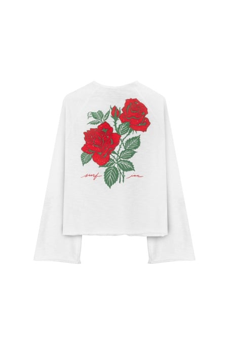 Waves & Roses Wide Ls - Paper White Waves & Roses Wide Ls - Paper White