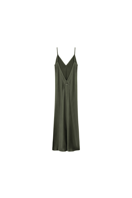 Cupro Midi Dress - Olive Cupro Midi Dress - Olive