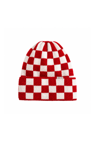 Checkered Folded Beanie -...