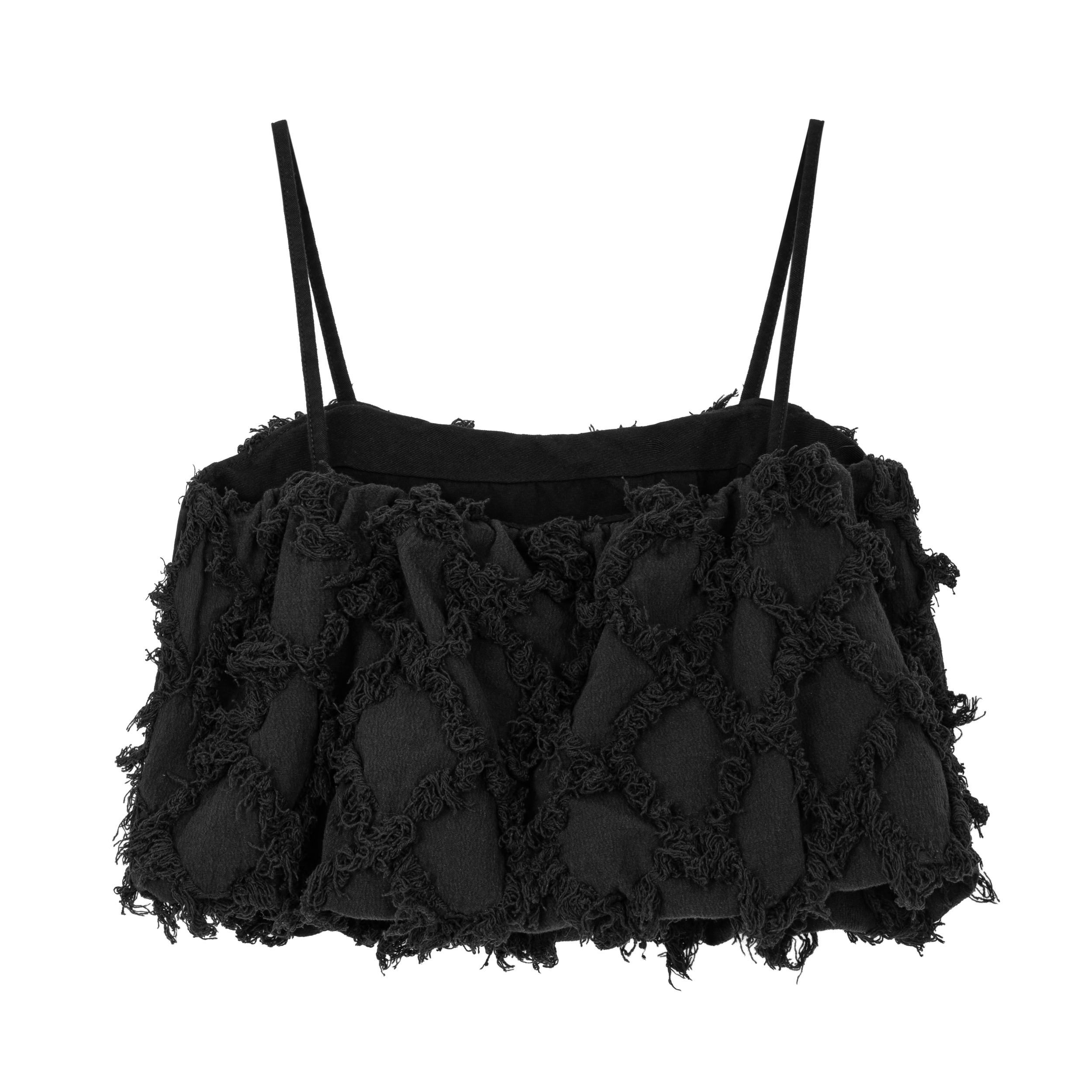 Ruffled Bauble Top- Space Black - Tops Ruffled Bauble Top- Space Black - Tops