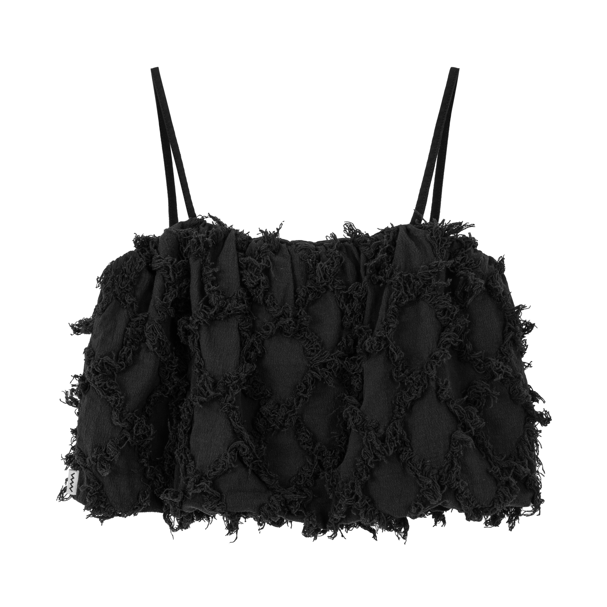 Ruffled Bauble Top- Space Black - Tops Ruffled Bauble Top- Space Black - Tops