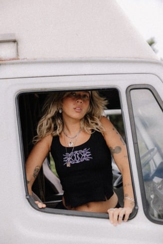 JD Wavy Top - Acid Black - Tops
