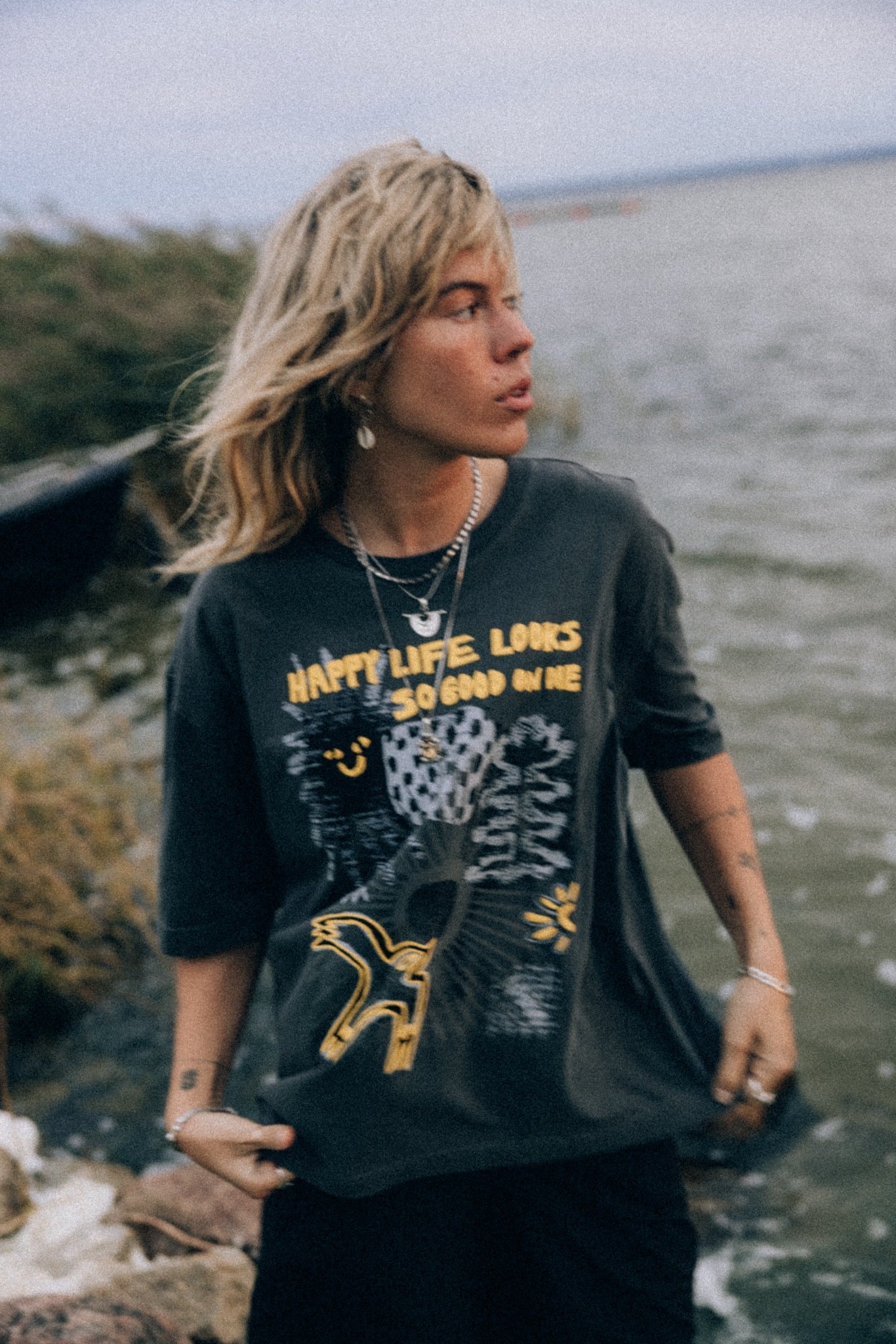 JD Happy Life Tee - Pacific Mist - T-shirts