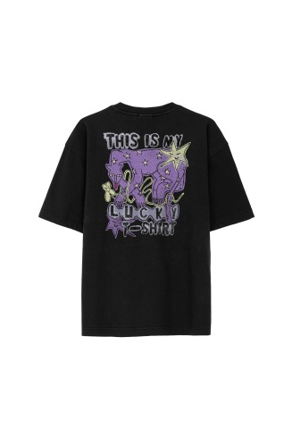 JD Good Luck Tee - Acid Black - Magliette