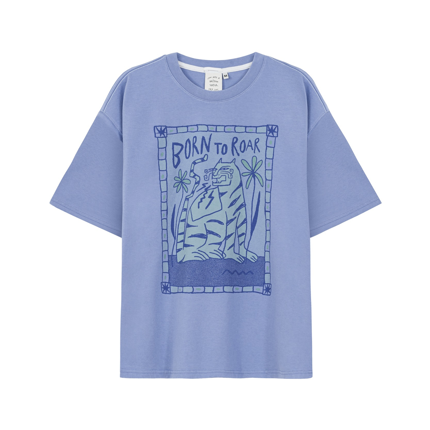 Born To Roar Box Tee - Denim Blue - T-Shirts Born To Roar Box Tee - Denim Blue - T-Shirts