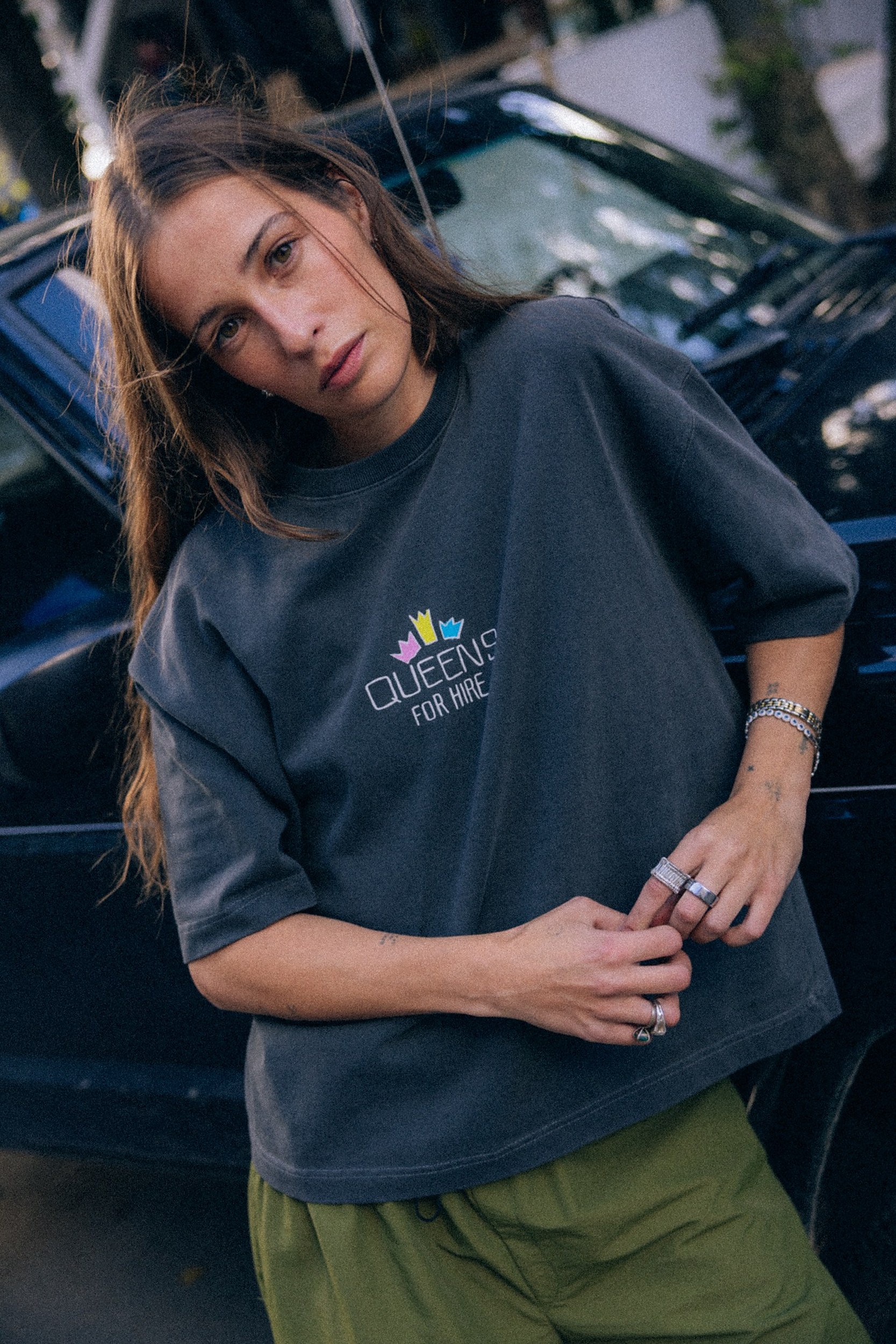 Queens For Hire Tee - Pacific Mist - T-shirts Queens For Hire Tee - Pacific Mist - T-shirts