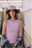 Stonewashed Rib Top - Pink Kush - Tops Stonewashed Rib Top - Pink Kush - Tops