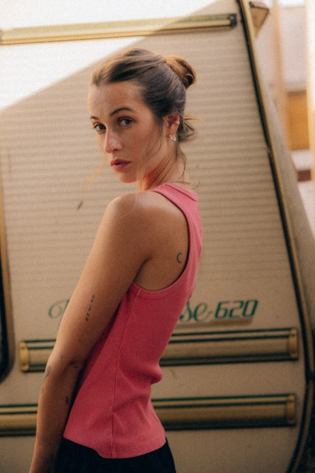 Stonewashed Classic Top - Deep Pink - Tops Stonewashed Classic Top - Deep Pink - Tops