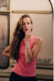 Stonewashed Classic Top - Deep Pink - Tops Stonewashed Classic Top - Deep Pink - Tops
