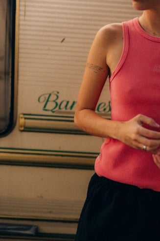 Stonewashed Classic Top - Deep Pink - Tops