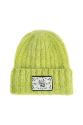 Olivia Wave Tiger Beanie - Lime - Beanie Mutsen