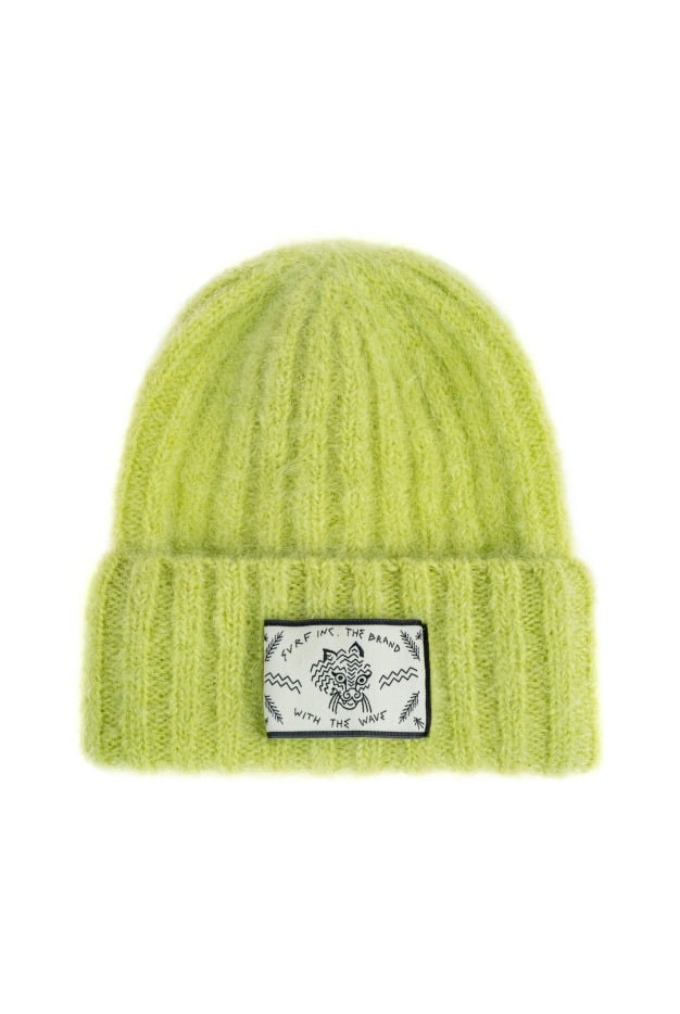 Olivia Wave Tiger Beanie - Lime - Beanie Mutsen Olivia Wave Tiger Beanie - Lime - Beanie Mutsen