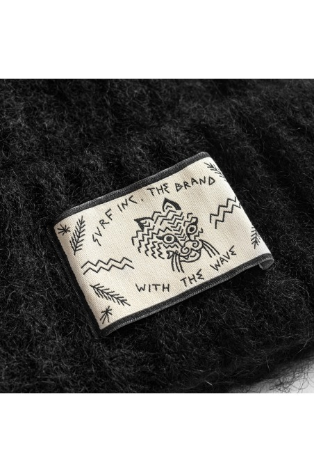 Olivia Wave Tiger Beanie - Space Black - Beanie Mutsen Olivia Wave Tiger Beanie - Space Black - Beanie Mutsen