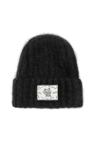Olivia Wave Tiger Beanie - Space Black - Beanie Mutsen