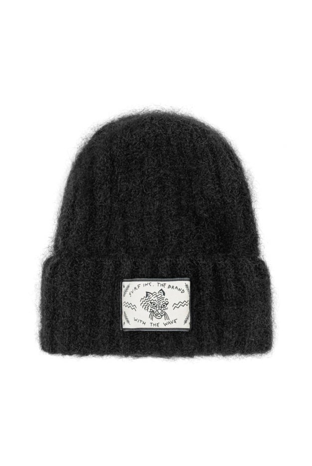 Olivia Wave Tiger Beanie - Space Black - Beanie Mutsen Olivia Wave Tiger Beanie - Space Black - Beanie Mutsen