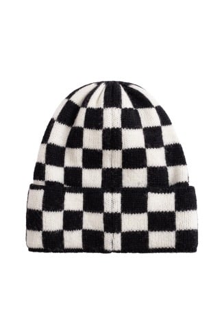 Checkered Folded Beanie -...