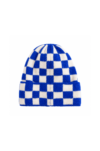 Checkered Folded Beanie -...