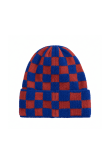 Checkered Folded Beanie - Cobalt Haze & Rusty - Beanies Checkered Folded Beanie - Cobalt Haze & Rusty - Beanies