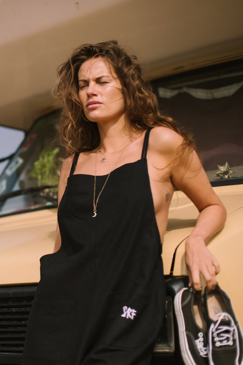 Linen Culotte Suit - Space Black