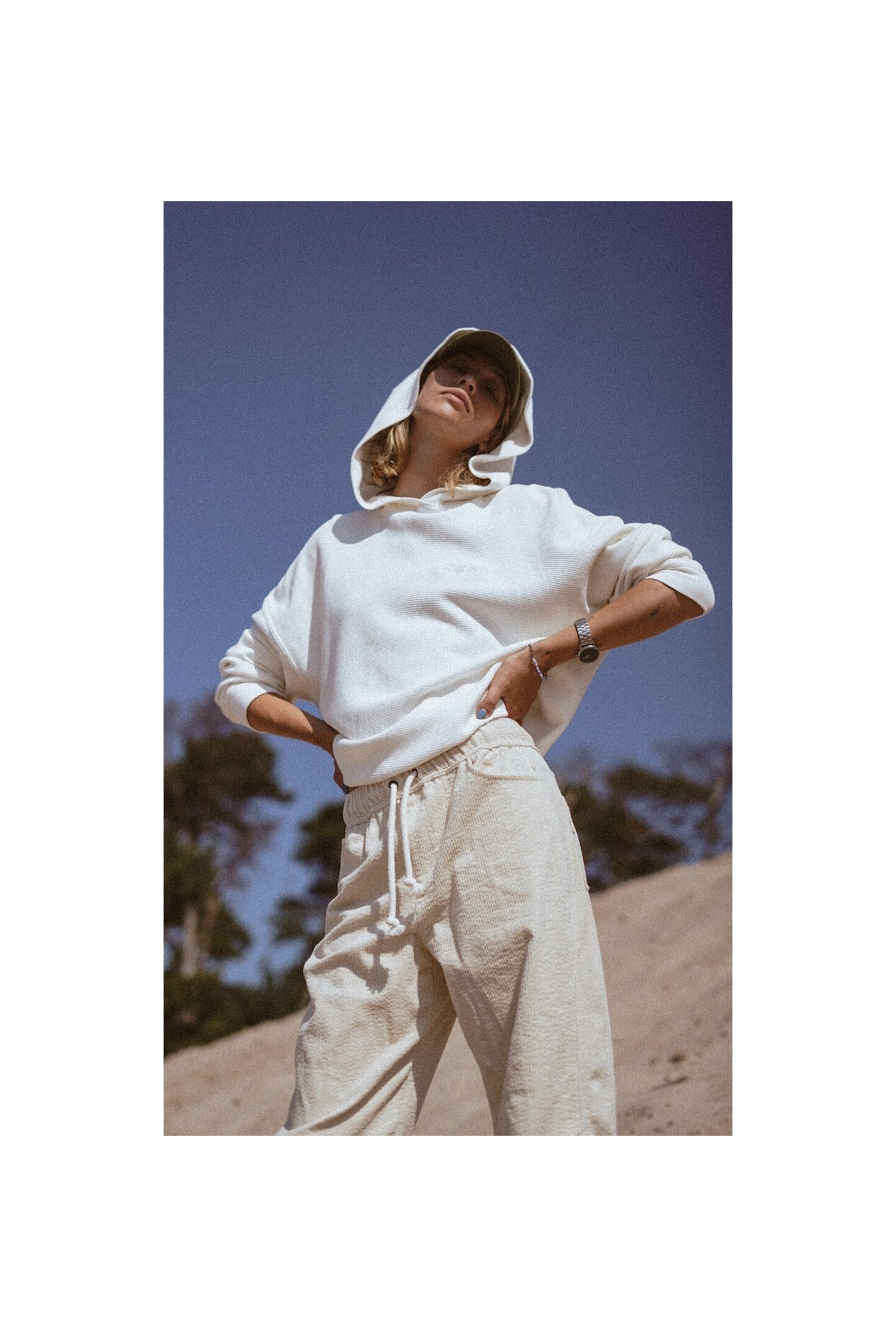 Waffle Hoodie - Vintage White