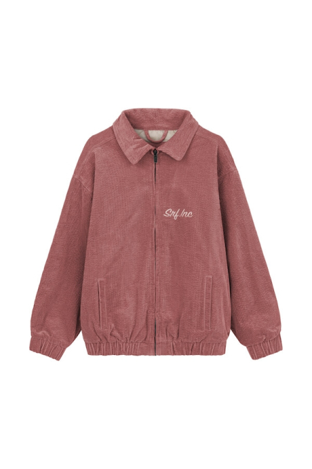 Cord Baseball Jacket - Raspberry Punch Cord Baseball Jacket - Raspberry Punch