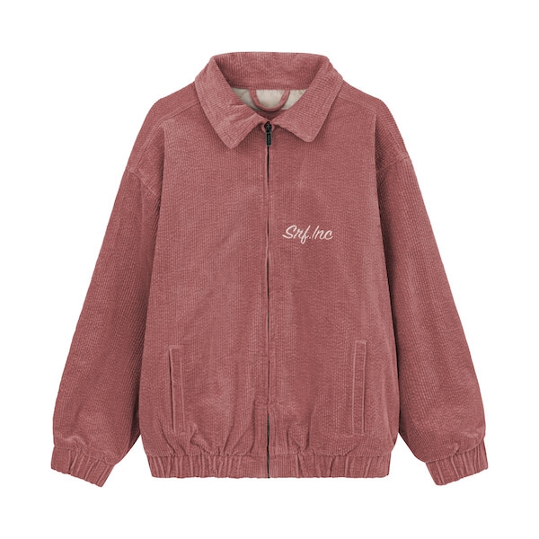 Cord Baseball Jacket - Raspberry Punch
