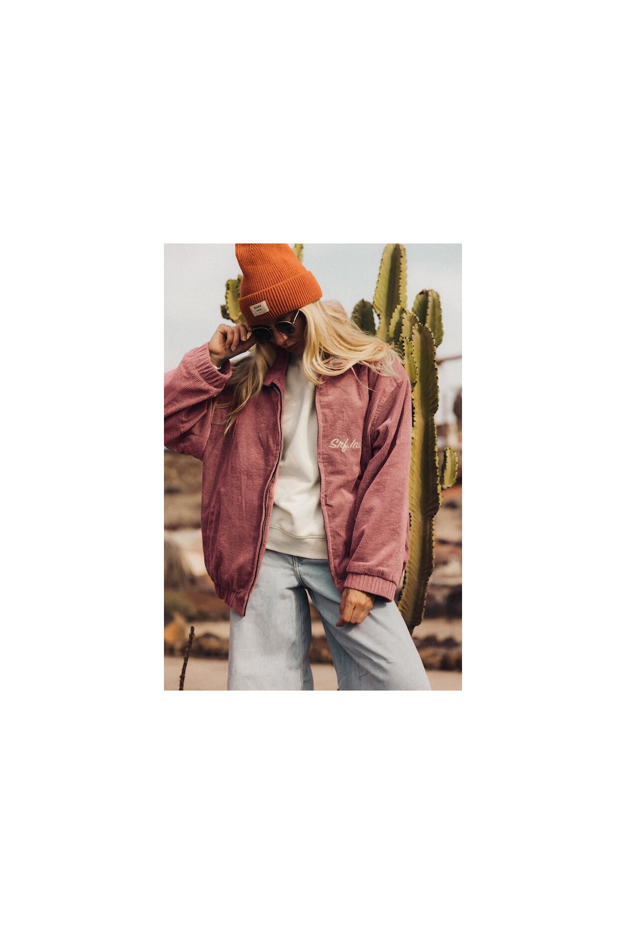 Cord Baseball Jacket - Raspberry Punch Cord Baseball Jacket - Raspberry Punch