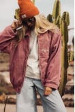 Cord Baseball Jacket - Raspberry Punch Cord Baseball Jacket - Raspberry Punch