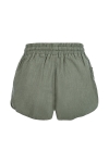 Stone Washed Linen Shorts - Olive