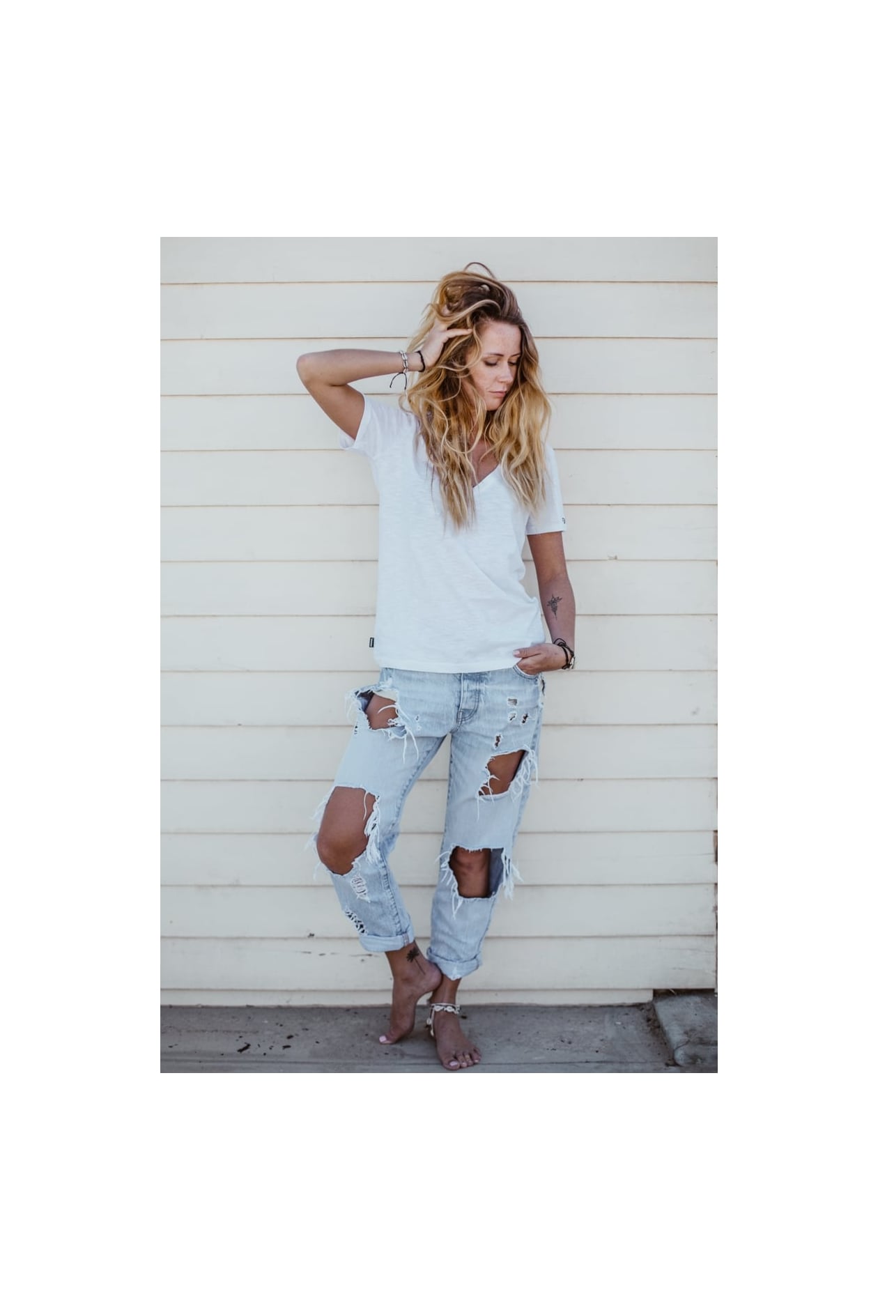 V Shirt - Paper White V Shirt - Paper White