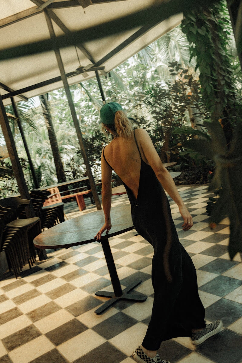 Twisted Ankle Dress - Black