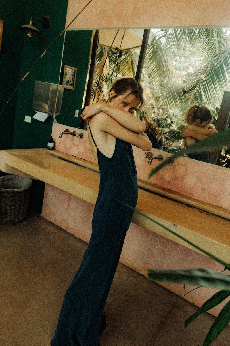 Twisted Ankle Dress - Petrol