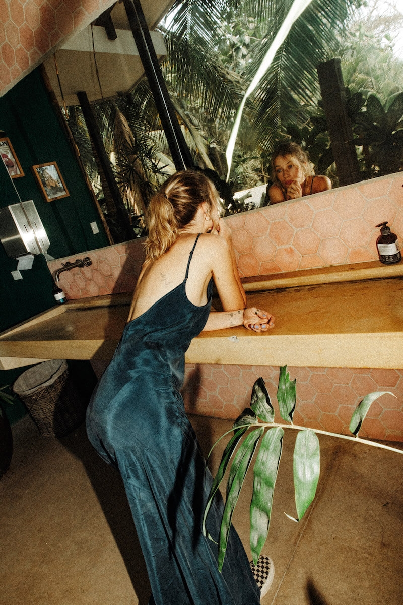 Twisted Ankle Dress - Petrol