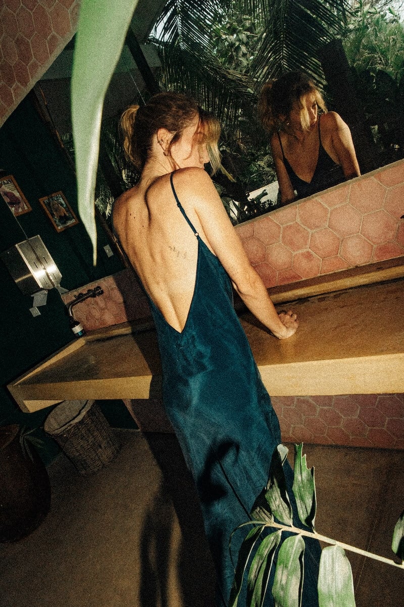 Twisted Ankle Dress - Petrol